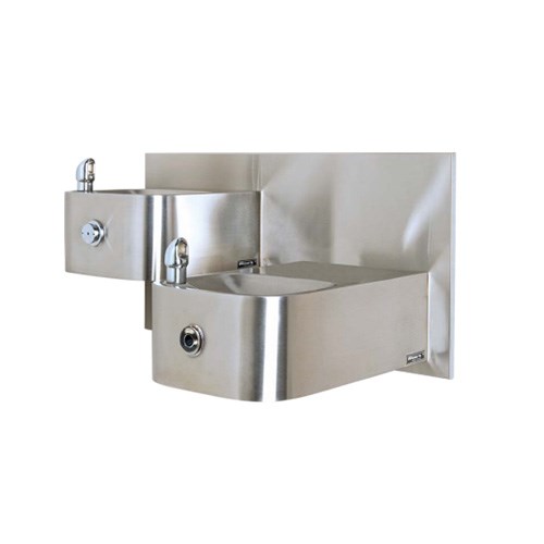 View Model 1119HO: Wall Mounted ADA Touchless/Push Button Dual Fountain
