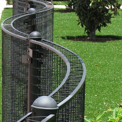 View Freestanding Trellis Fence - Curved