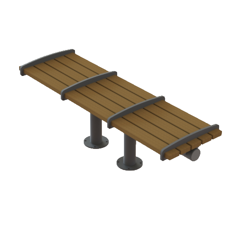 View Dual Pole Bench with Seat Rails