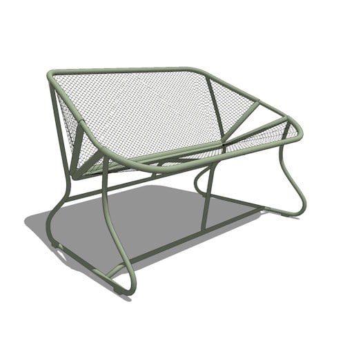 Arm Chairs: 46 1/2" W Mesh Arm Chair Dual Seat