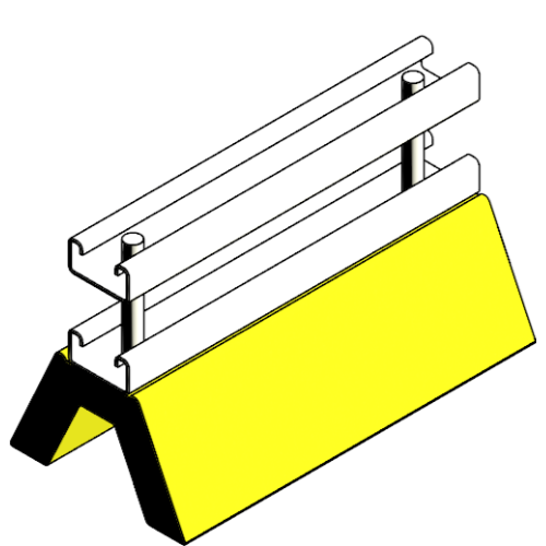 Pipe Support: Safety Yellow Height Adjustable Strut