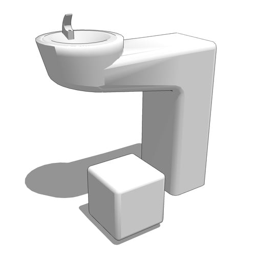 Drinking Fountains: Drinking Fountain - Single Basin w/ Step Up Block