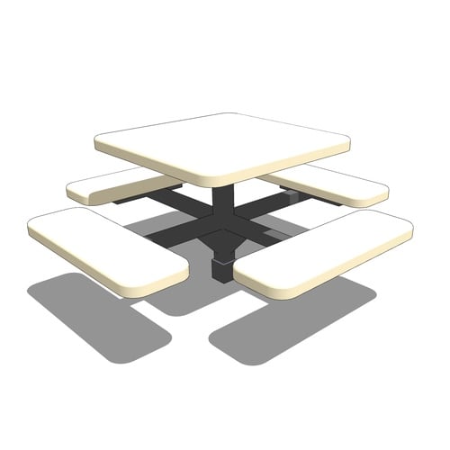 Tables: Outdoor Table w/ Seating, Square