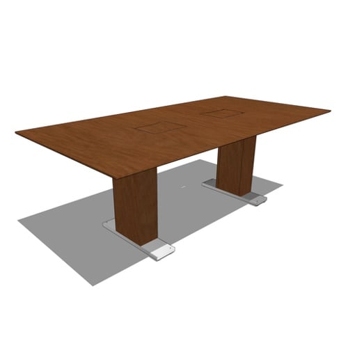 Rectangle Tables: Rectangle Table (1-Piece Top, 2-Bases), 42" D x 84" W x 30" H
