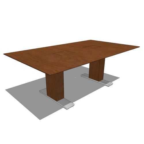 Rectangle Tables: Rectangle Table (1-Piece Top, 2-Bases), 48" D x 84" W x 30" H