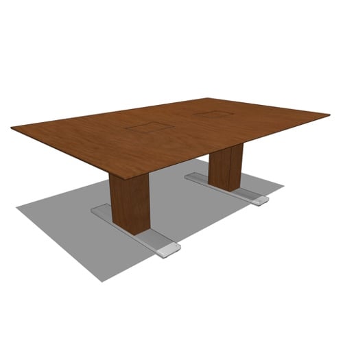 Rectangle Tables: Rectangle Table (1-Piece Top, 2-Bases), 54" D x 84" W x 30" H