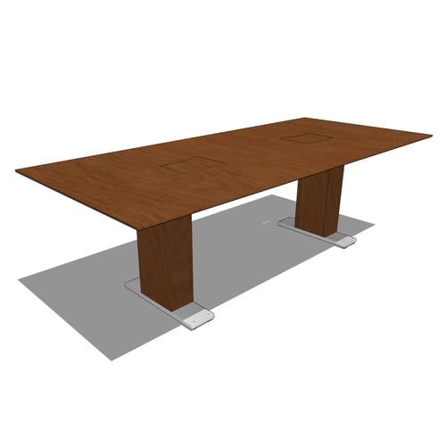 Rectangle Tables: Rectangle Table (1-Piece Top, 2-Bases), 42" D x 96" W x 30" H
