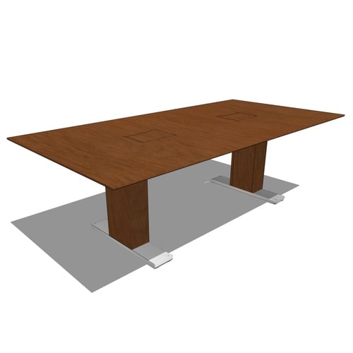Rectangle Tables: Rectangle Table (1-Piece Top, 2-Bases), 48" D x 96" W x 30" H