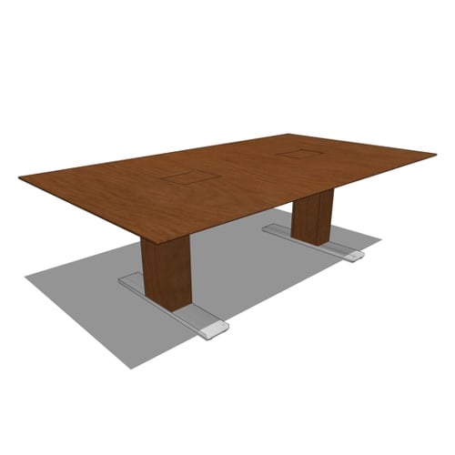 Rectangle Tables: Rectangle Table (1-Piece Top, 2-Bases), 54" D x 96" W x 30" H