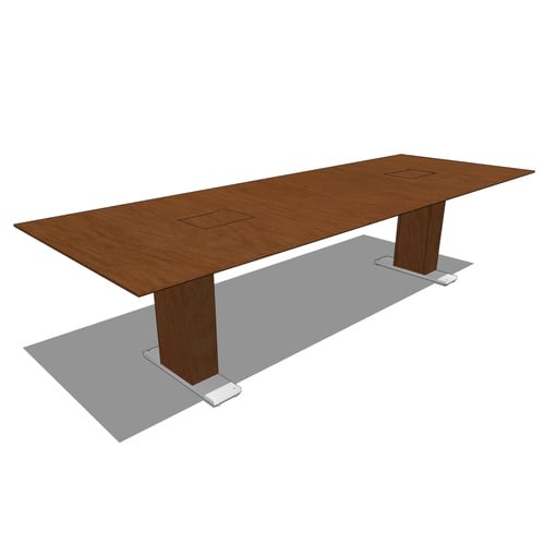 Rectangle Tables: Rectangle Table (1-Piece Top, 2-Bases), 42" D x 120" W x 30" H