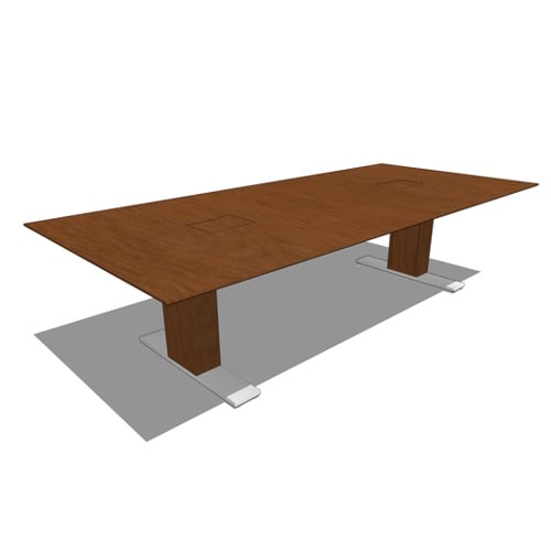 Rectangle Tables: Rectangle Table (1-Piece Top, 2-Bases), 54" D x 120" W x 30" H