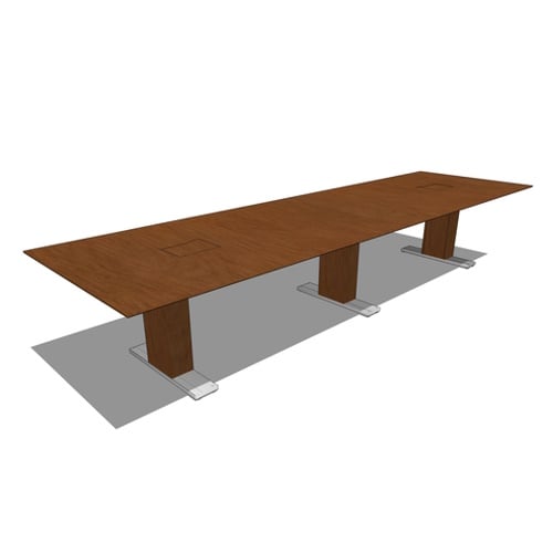 Rectangle Tables: Rectangle Table (2-Piece Top, 3-Bases), 48" D x 168" W x 30" H