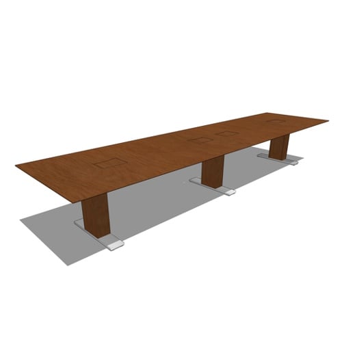 Rectangle Tables: Rectangle Table (2-Piece Top, 3-Bases), 48" D x 192" W x 30" H