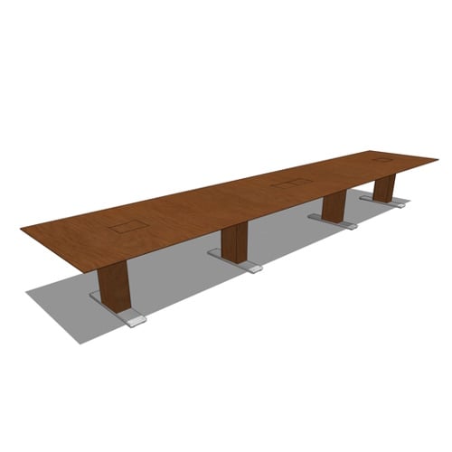 Rectangle Tables: Rectangle Table (3-Piece Top, 4-Bases), 48" D x 240" W x 30" H