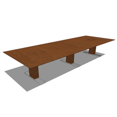 Video Conferencing Tables: Video Conferencing Table (2-Piece Top, 3-Bases), 42/60" D x 168" W x 30" H