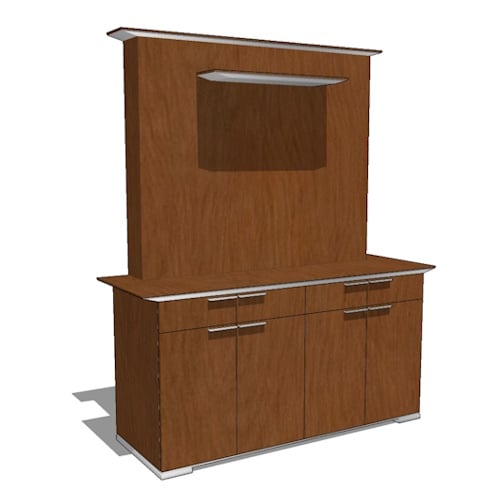 Credenzas: Media Unit, with 36" Buffet Height Credenza, 24" D x 72" W x 85.5" H