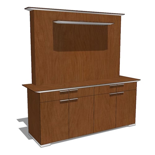 Credenzas: Media Unit, with 36" Buffet Height Credenza, 24" D x 84" W x 85.5" H