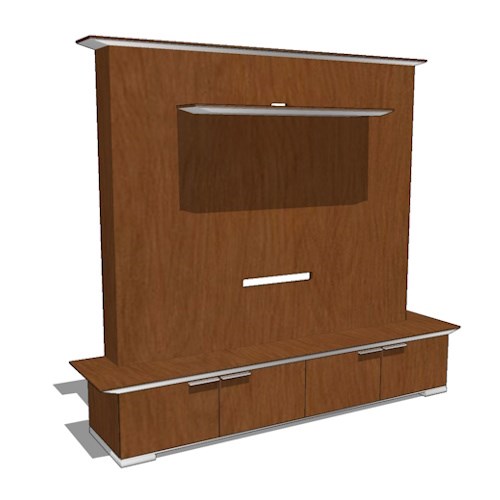 Credenzas: Media Unit, with 20" H Credenza, 18" D x 84" W x 74" H