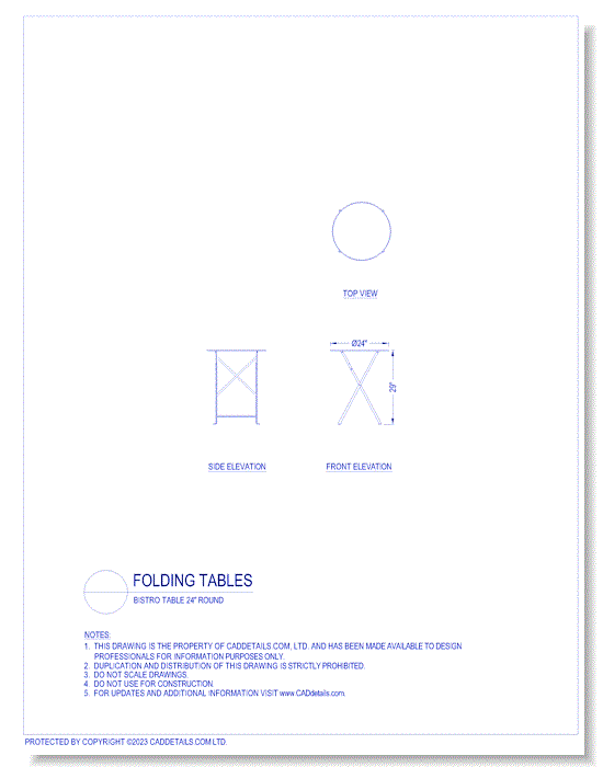 Folding Tables: Bistro Table 24" Round