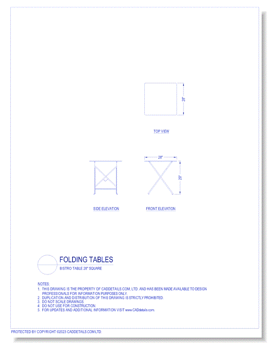 Folding Tables: Bistro Table 28" Square