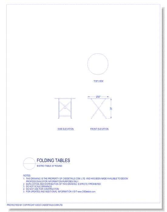 Folding Tables: Bistro Table 30" Round