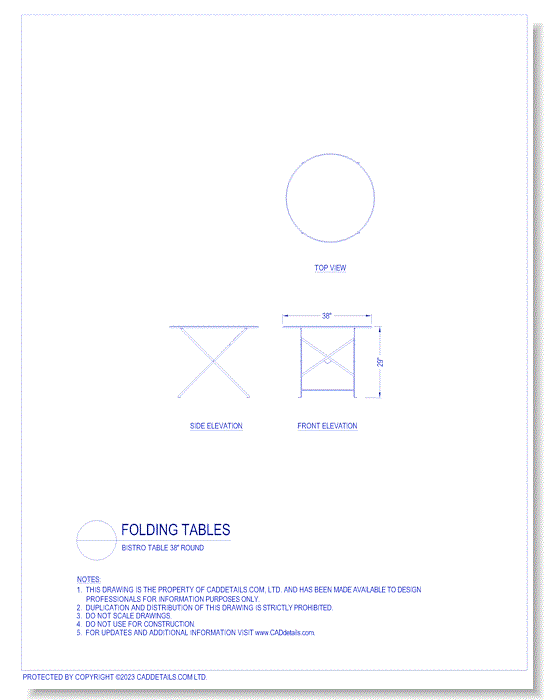 Folding Tables: Bistro Table 38" Round