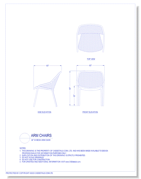 Arm Chairs: 36" W Mesh Arm Chair