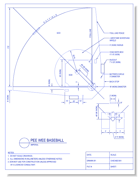 baseball field cad block