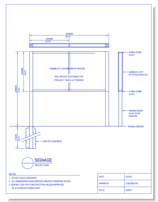 Project Sign - CADdetails - CADdetails