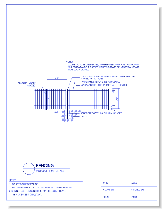 wrought iron cad details