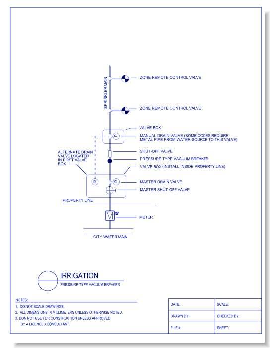 Pressure-Type Vacuum Breaker - CADdetails - CADdetails