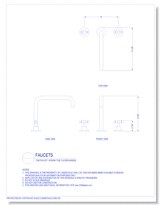 Tub Faucet: Roman Tub T-Lever Handle