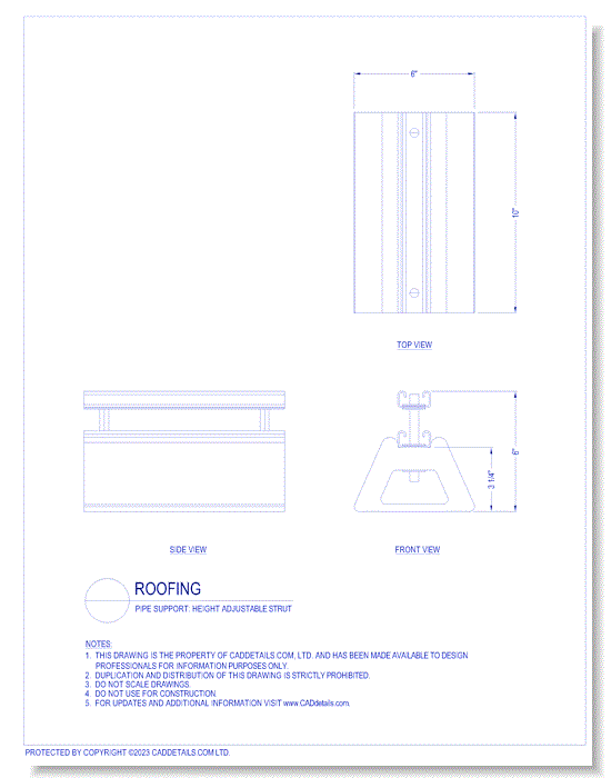 Pipe Support: Height Adjustable Strut