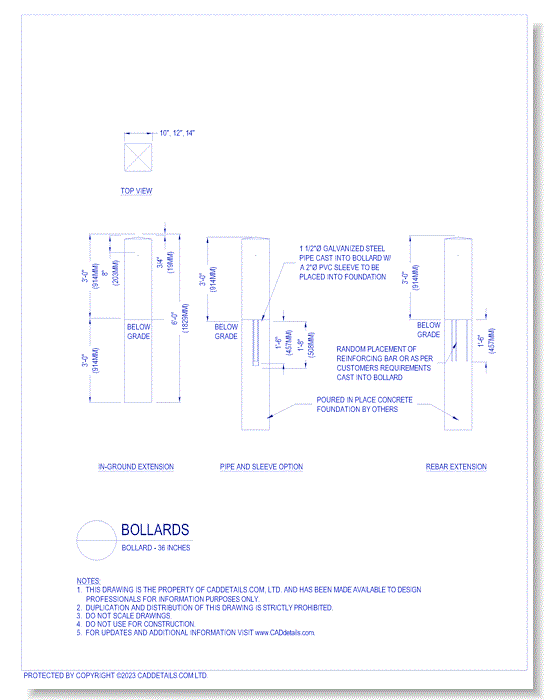 Bollards: Bollard - 36 Inches