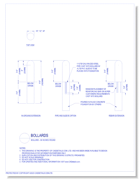 Bollards: Bollard - 36 Inches, Round