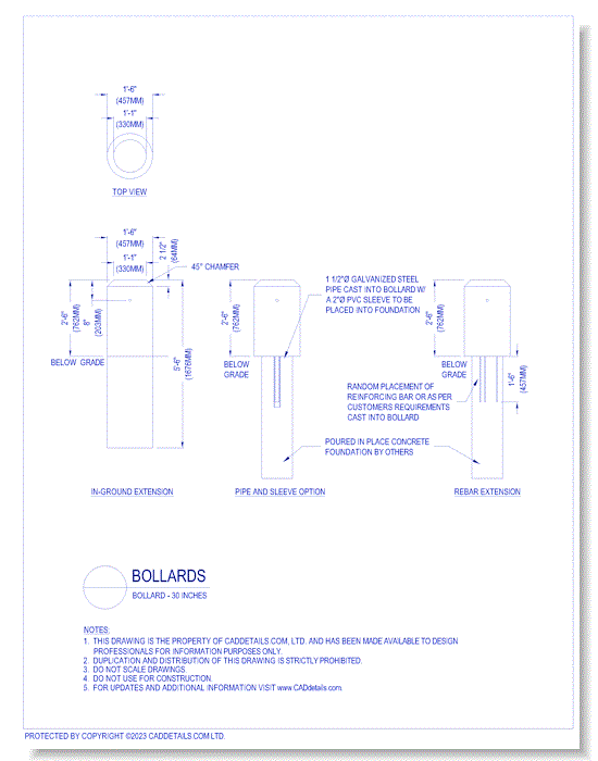 Bollards: Bollard - 30 Inches