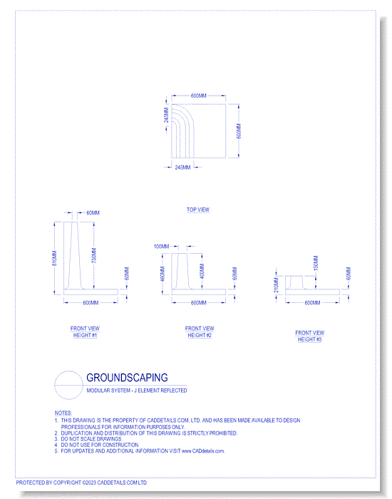 Groundscaping: Modular System - J Element Reflected