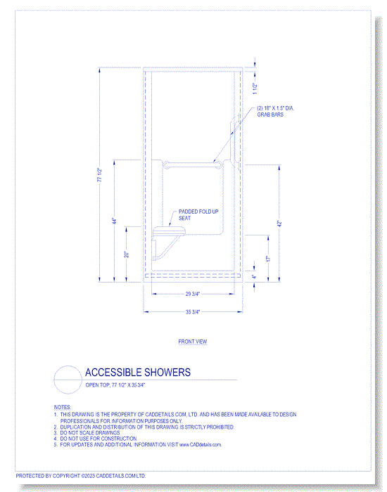 Accessible Showers: Open Top, 77 1/2" x 35 3/4"