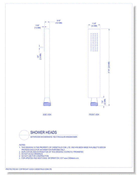 Bathroom Shower Heads: Rectangular Handshower