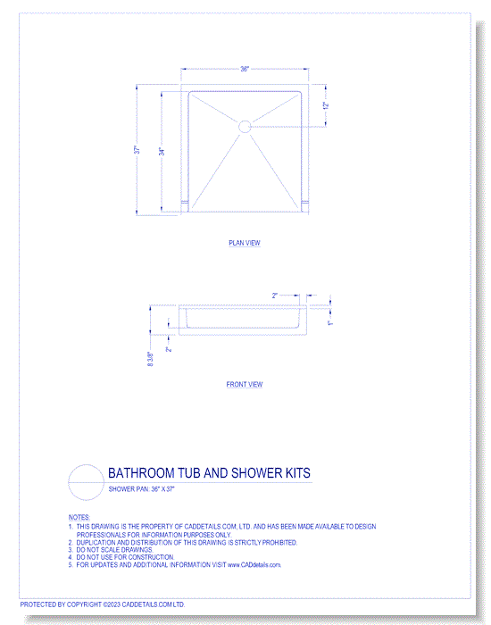 Shower Pan – 36" x 37"