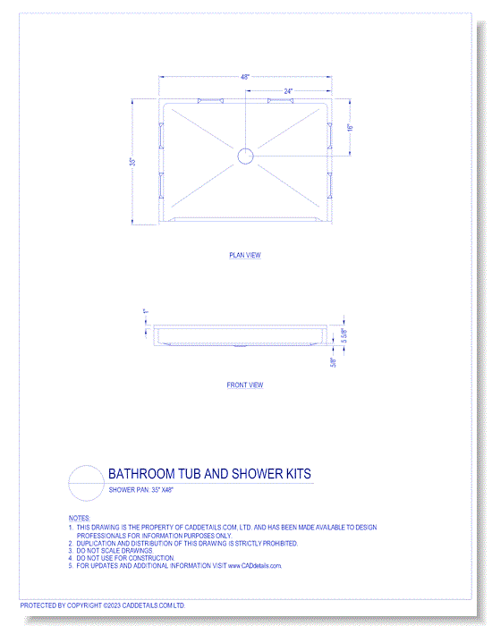 Shower Pan – 35" x 48"