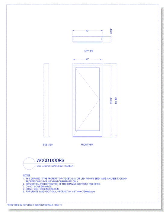 Single Door Inswing with Screen