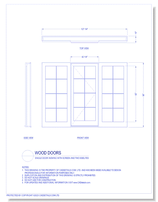 Single Door Inswing with Screen and Two Sidelites