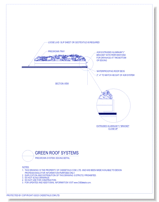 Green Roof Systems: Pregrown System, Edging Detail