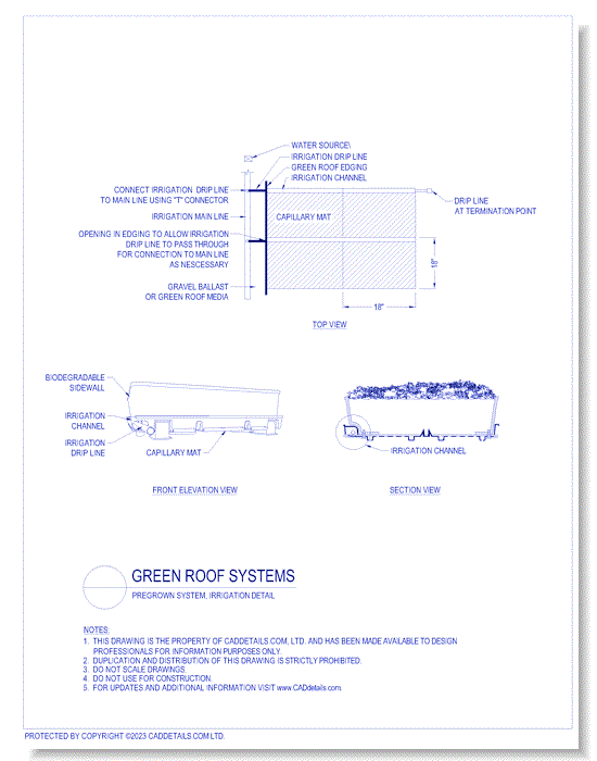 Green Roof Systems: Pregrown System, Irrigation Detail