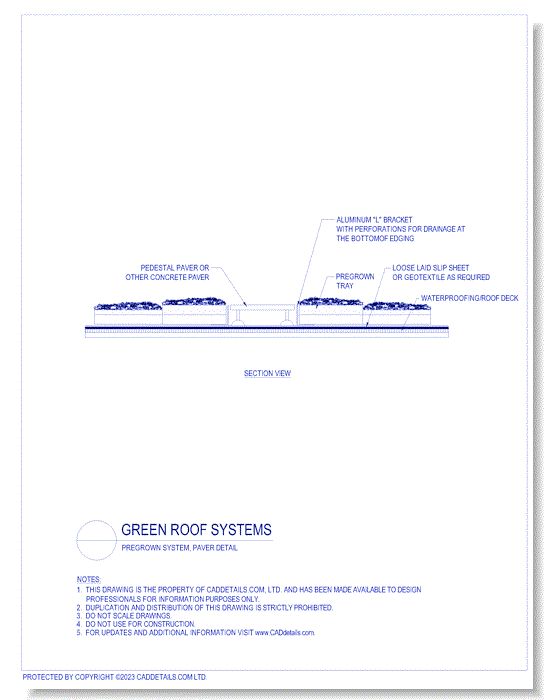 Green Roof Systems: Pregrown System, Paver Detail