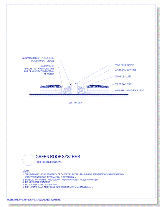 Green Roof Systems: Pregrown System, Roof Protrusion Detail