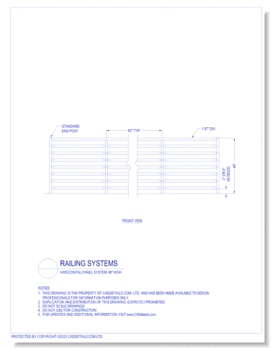 Railing Systems: Horizontal Panel System, 48" High