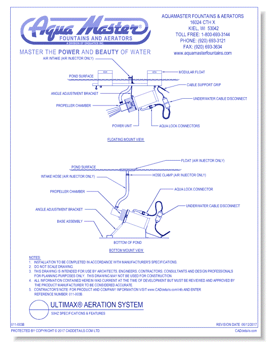 Ultimax® Aeration System 50Hz Specifications & Features