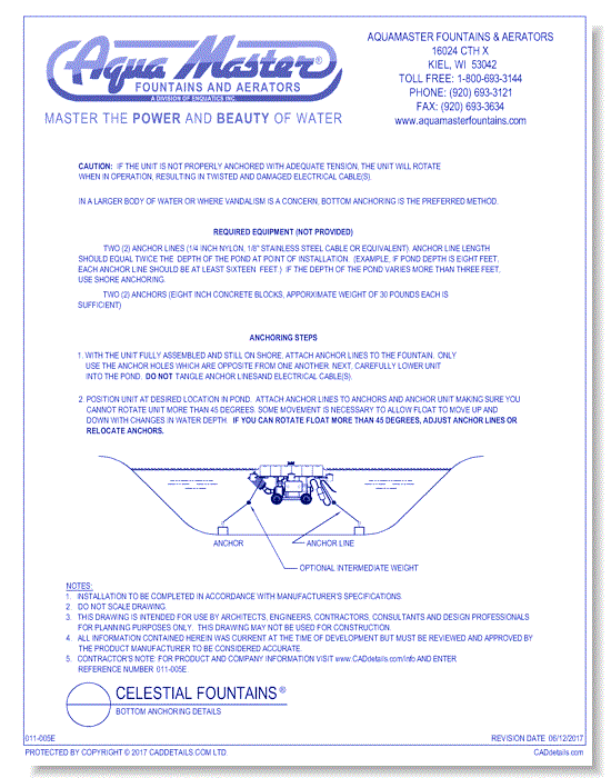 Celestial Fountains® Bottom Anchoring Details